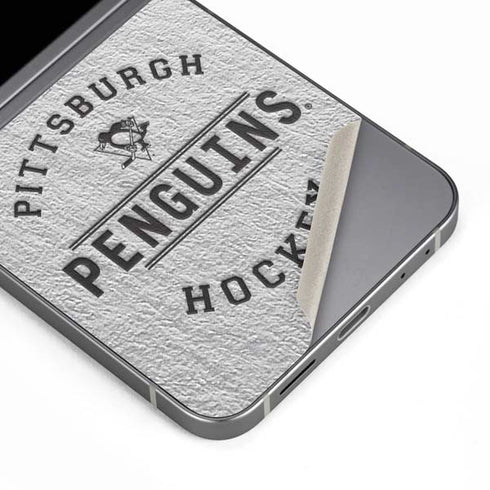 NHL Pittsburgh Penguins Black Text Galaxy Z Flip6 Skin